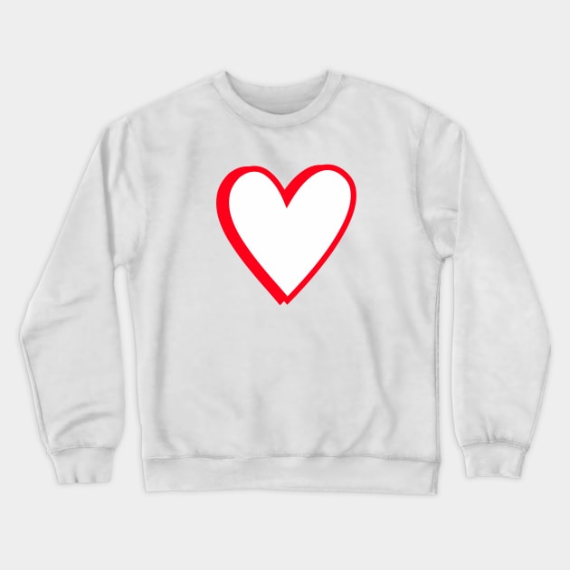 Red Love Hearts Cartoon Style on Pink Crewneck Sweatshirt by OneThreeSix